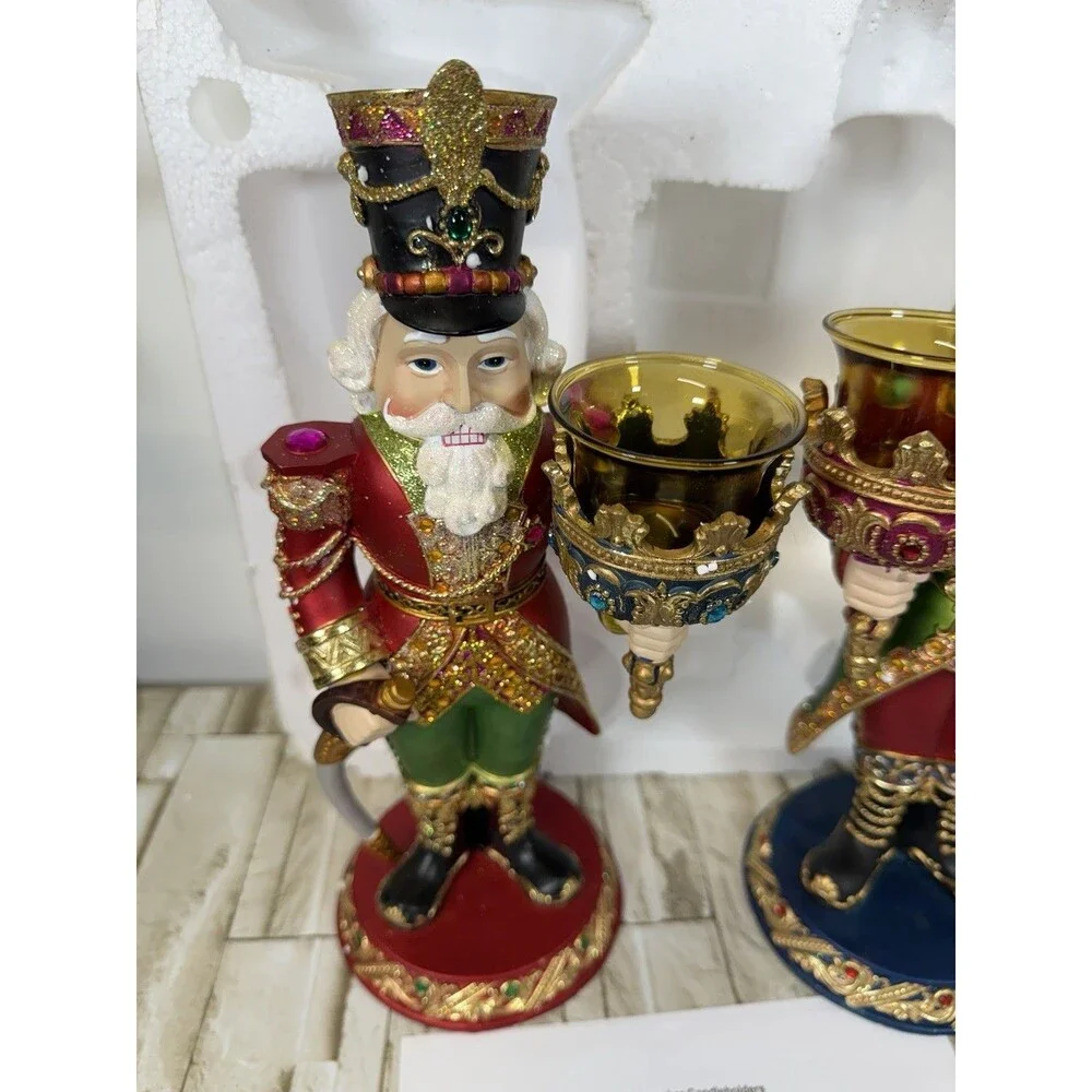 NEW Costco Pair 13 “ Nutcracker Candle Holders Christmas  Set In Box  #764764